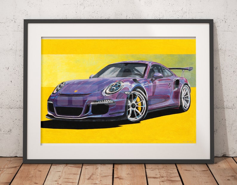 Porsche GT3RS 991 Violet Oil Painting Print