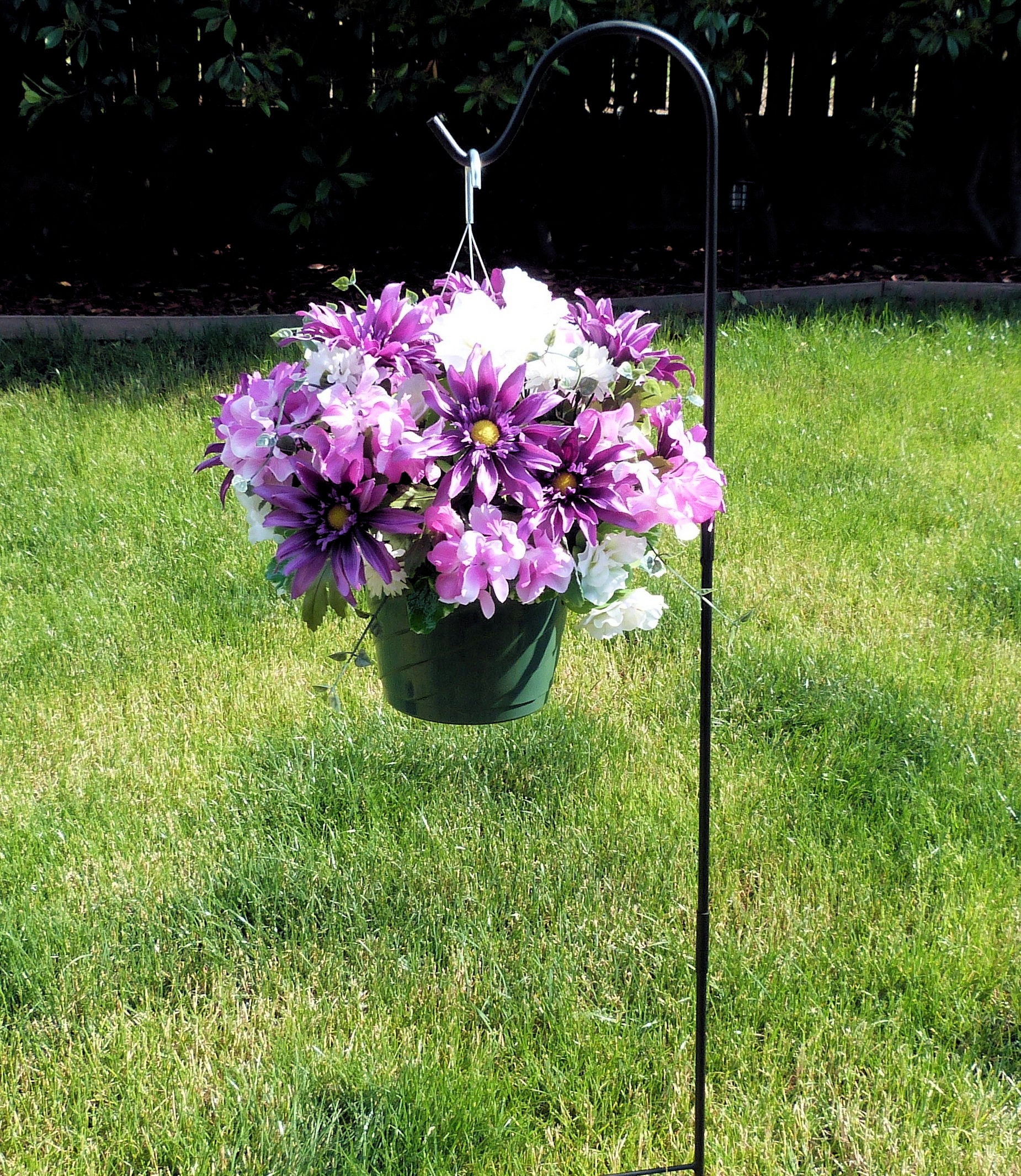 Summer Cemetery Basket Cemetery Hanging Basket with Daisies Etsy