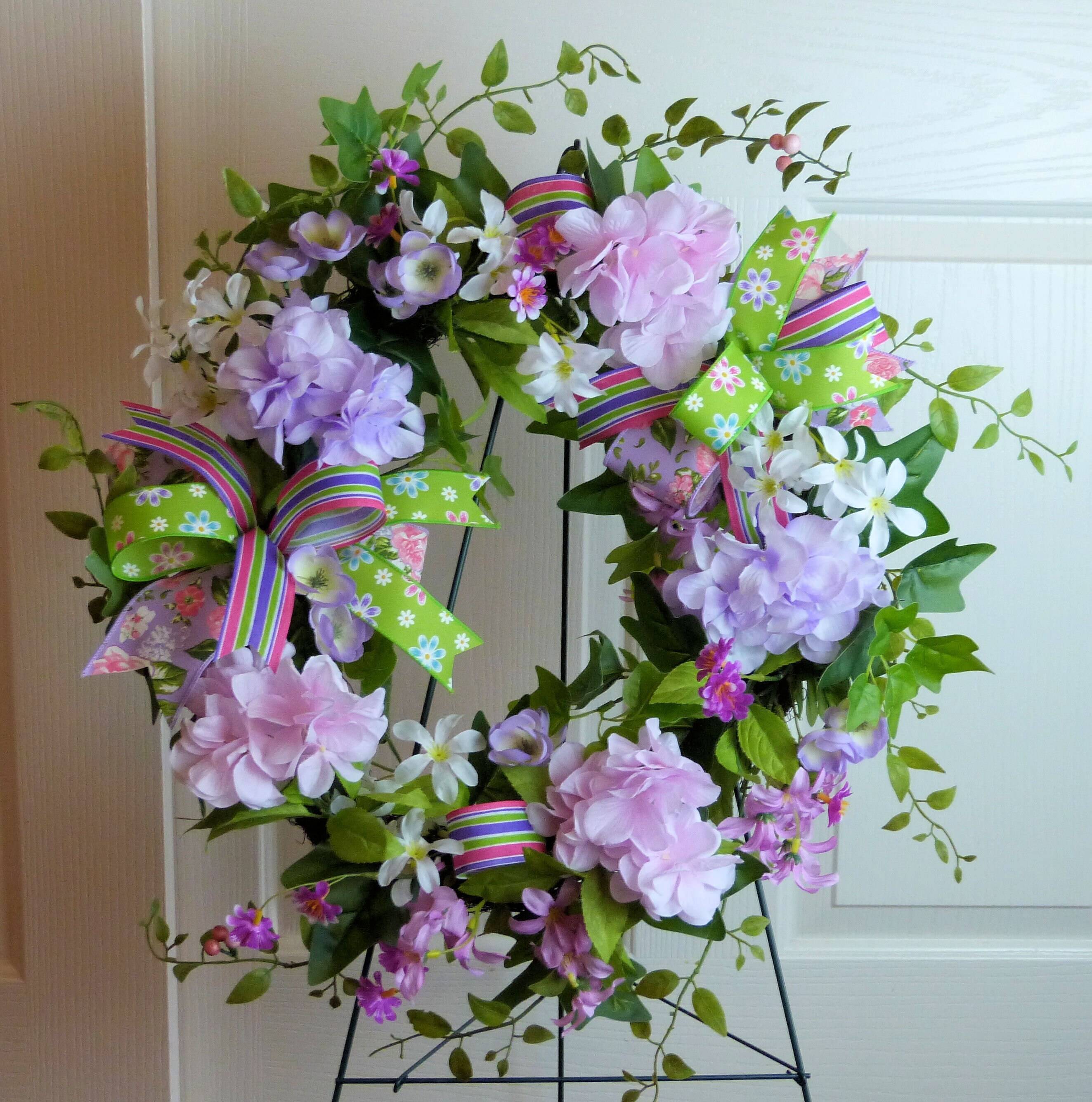 Spring Cemetery Wreath Grave Wreath with Hydrangeas Etsy