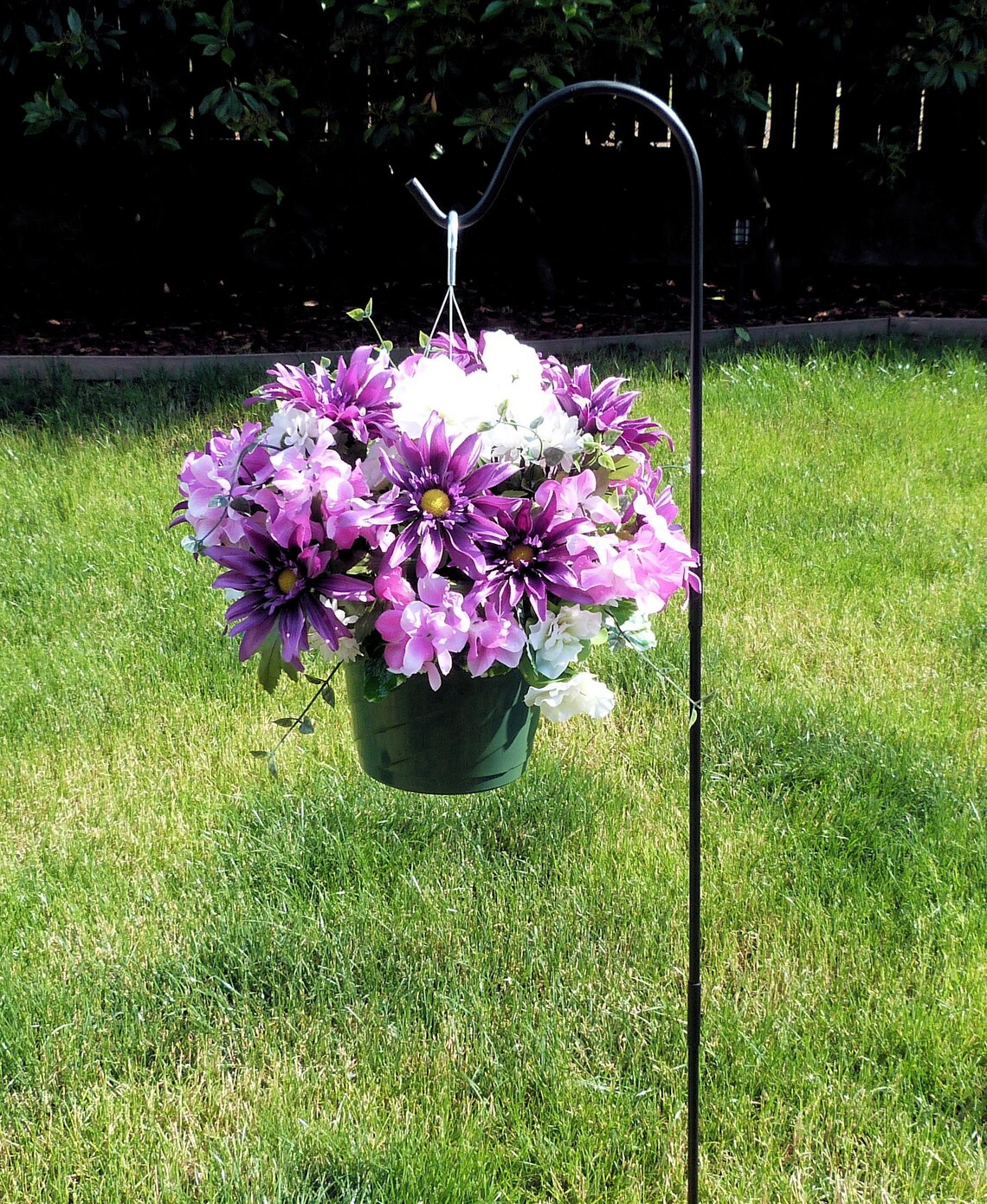 Summer Cemetery Basket Cemetery Hanging Basket with Daisies Etsy