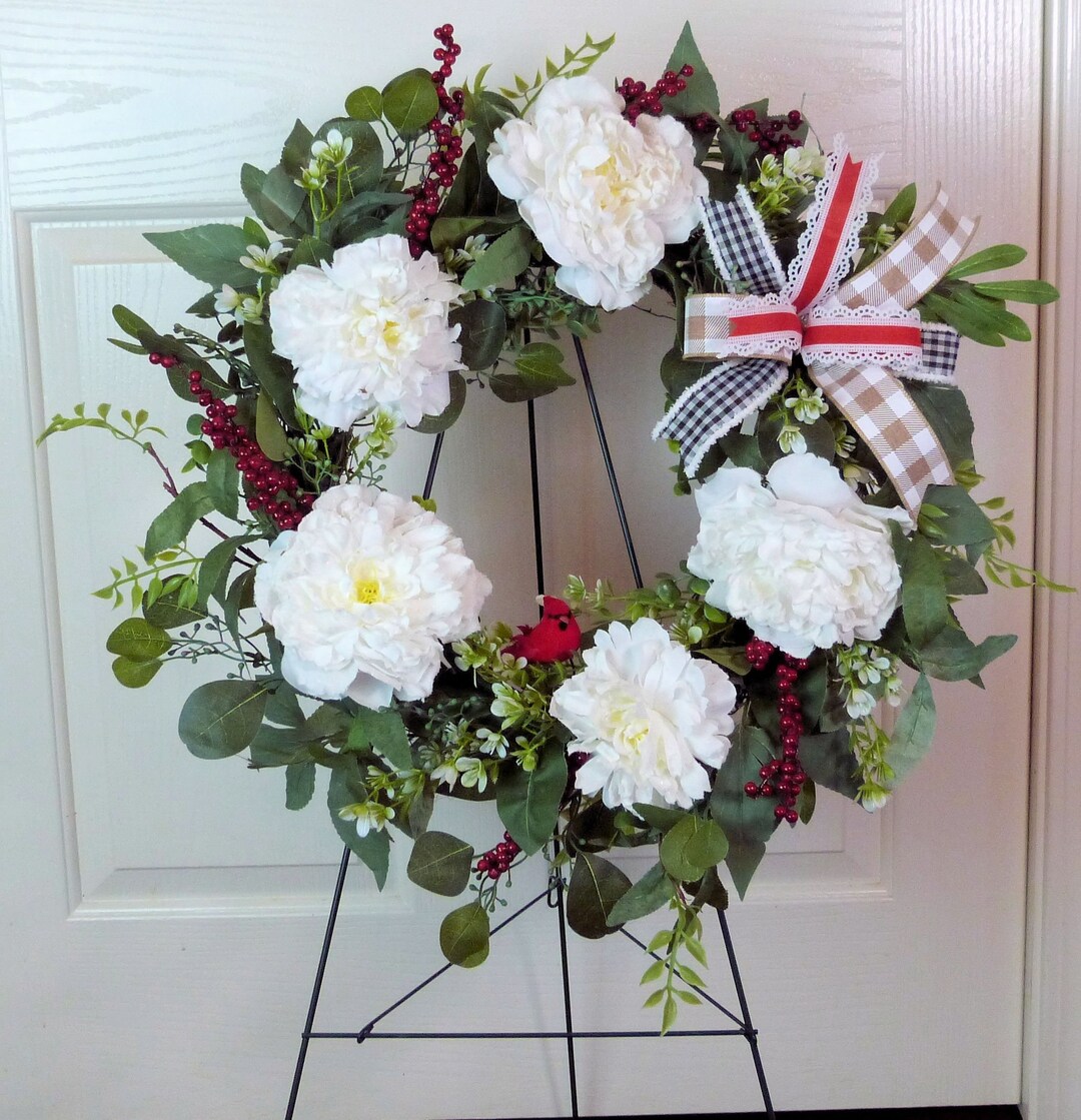 Winter Cemetery Wreath, Cemetery Wreath With Peonies, Winter Grave ...