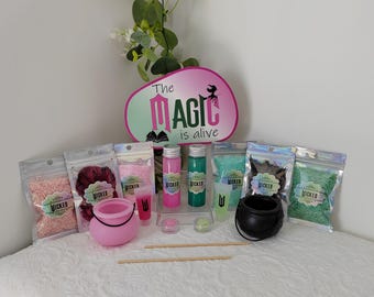 Handmade Inspired by Wicked Elphaba Glinda Movie Witch Halloween Spell Potion DIY Kit Set Crafts Science for Kids Birthday Party Gift Set