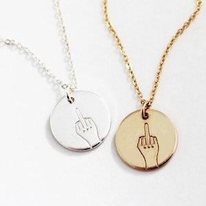 Middle Finger Necklace, Hand Gesture Necklace, 14k Gold Filled Necklace, Friendship Necklace, Hand Sign Necklace, Hand Necklace, Best Friend