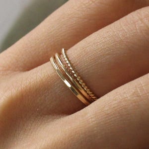 Gold Tiny Twist Ring Set, 14k Gold Rings Set, Stackable Ring Set, Thin Gold Filled Ring, 14k Gold Ring for Woman, Thin Stack Ring Set Dainty