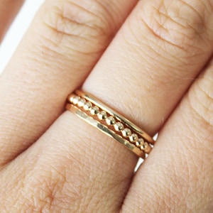 Set of  3 Gold Rings - Gold Stacking Ring - Gold Filled Ring - Thin Gold Ring - 14k Gold Ring - Simple Gold Ring - Dainty Gold Ring