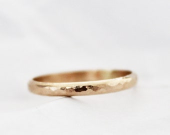 Gold Hammered Ring - Gold Band Ring - Simple Band Ring - Simple Gold Ring - Thick Hammered Band Ring - Simple Gold Ring - Gold Filled Ring