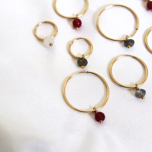Gold Gemstone Hoops , Tiny Gold Hoops Crystal Hoop Earrings Crystal Earrings Gemstone Earrings, Small Gold Hoop Earrings 14k Gold Earring