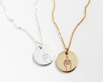 middelvinger ketting, handgebaar ketting, 14k goud gevulde ketting, vriendschap ketting, handteken ketting, hand ketting, beste vriend