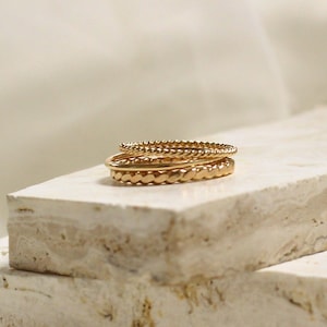 Dainty Ring Set, Small Gold Ring, Tiny Stackable Ring, Gold Filled Ring Set, Everyday Gold Ring, Stacking Ring Set, Sterling Silver Ring Set