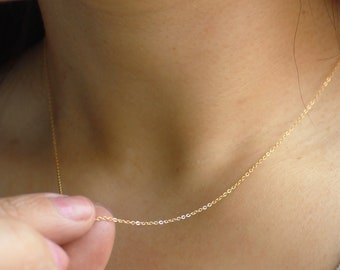 Ultra Gold Filled Necklace, Gold Chain Necklace, Whisper Chain Necklace, Tiny Chain Necklace, Super Tiny Chain, Simple Gold Chain, Delicate