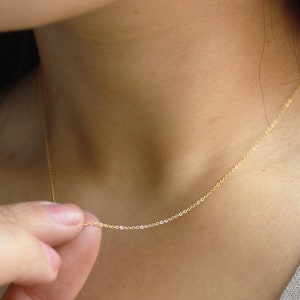 Ultra Gold Filled Necklace, Gold Chain Necklace, Whisper Chain Necklace, Tiny Chain Necklace, Super Tiny Chain, Simple Gold Chain, Delicate