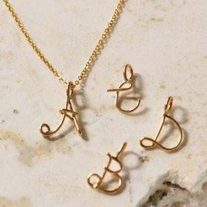 Initial Letter Necklace, Custom Alphabet Necklace, Gold Letter Necklace, Personalized Charm Necklace, Gold Filled Necklace, Friendship