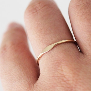 Gold Signet Ring - Tiny Signet Ring - Gold Stacking Ring - Thick Band Ring - Gold Ring - Simple Gold Ring - Gold Filled Ring - Dainty Ring