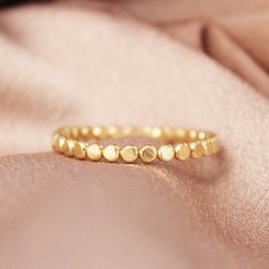 Facet Ball Ring - Thin Flat Bead Ring - Gold Stacking Ring - Gold Filled Ring - Gold Bead Ring - 14k Gold Ring - Simple Gold Ring  Gold Ring