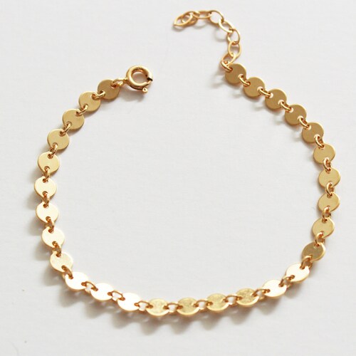 Gold Coin Bracelet Gold Filled Bracelet Chain Bracelet Etsy Canada