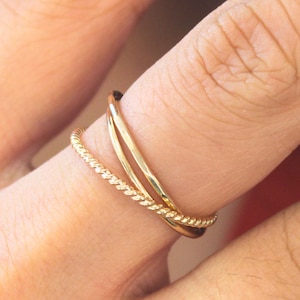 Fidget Ring, Anxiety Ring, Worry Ring, Meditation Ring, Interlocking Ring, Rolling Stack, Stackable Ring, Anxiety Jewelry Gift, Spinner Ring