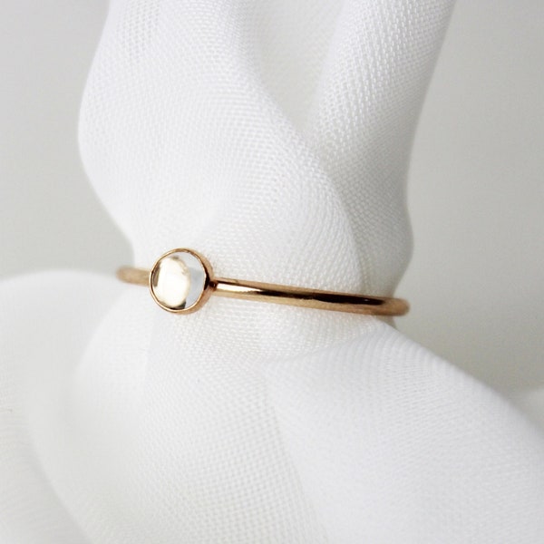 White Agate Gemstone Ring, April Birthstone Ring, Birthstone Rings, Birthstone Jewelry, Family Birthstone Ring, Tiny Birthstone Ring, Gift