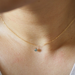 Birthstone Necklace, Gold Filled Necklace, Tiny Birthstone Chain Necklace, Family Birthstone Necklace, Bridesmaids Gift,