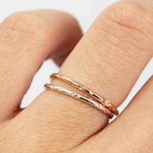 Constellation Band, Tarnish-resistant Ring, Simple Stacking Ring, Dainty Gold Ring, Gold Ring, Hammered Ring, Star Ring 14k Gold Filled Ring