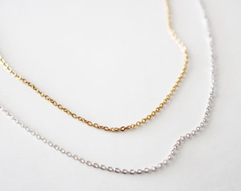 Thin Chain Necklace, Gold Chain Necklace, Dainty Chain Gold Necklace, Chain Choker Necklace, Dainty Layering Necklace Minimal Chain Necklace