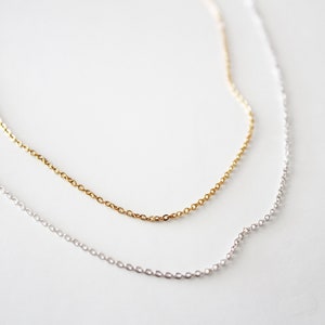 Thin Chain Necklace, Gold Chain Necklace, Dainty Chain Gold Necklace, Chain Choker Necklace, Dainty Layering Necklace Minimal Chain Necklace