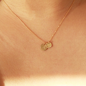Mama Necklace, Mama Bear Necklace, Gold Initial Necklace, Mult-disc Necklace, Family Necklace, Engraved Letter Necklace Gold Filled Necklace