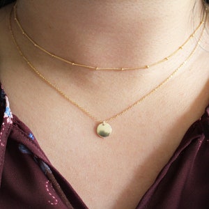 Gold Layered Necklace - Pendant Necklace Set - Dainty Gold Necklace - Gold Pendant Necklace - Satellite Chain Necklace - 14k Gold Necklace
