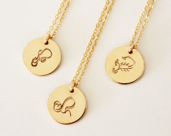 Gold Zodiac Necklace -  Zodiac Sign Necklace - Gold Constellation Necklace - Gift For Her - Bridesmaid Necklace - Zodiac Necklace