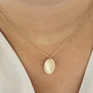 Collar de nombre personalizado - Collar de nombre delicado - Collar de oro personalizado - Collar relleno de oro - Collar de monedas de nombre - Collar familiar