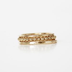 Dainty Ring Set, 14k Gold Stacking Rings, 3 Gold Ring Set, Gold Filled Thin Ring, 14k Gold Ring for Woman, Delicate Stacking Ring