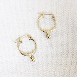 Gold Hoop Earrings - Charm Hoop Earrings - Gold Filled Hoops - Gold Hoops - Gold Filled Earrings - Thin Hoops - Tiny Gold Hoops