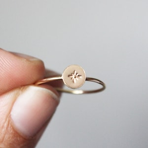 Star Burst Ring - Northern Star Ring  - Gold Filled Ring - Star Signet Ring - Tiny Star Ring - North Star Ring - Constellation Ring - Gift