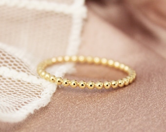 Gold Bead Ring - Gold Stacking Ring - Gold Filled Ring - Thin Gold Ring - 14k Gold Ring - Simple Gold Ring - Dainty Gold Ring Gold Ball Ring