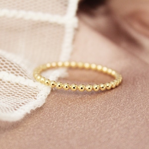 Gold Bead Ring Gold Stacking Ring Gold Filled Ring Thin Gold Ring 14k Gold Ring Simple Gold Ring Dainty Gold Ring Gold Ball Ring image 1