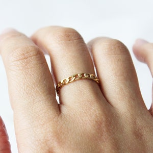 Gold Chain Ring, Curb Chain Ring, Gold filled Ring, Gold Stacking Ring, Cuban Chain Ring, Chain Link Ring, Curb Chain Link Ring, Thick Chain