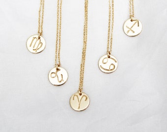 Gold Zodiac Necklace -  Zodiac Sign Necklace - Gold Constellation Necklace - Gift For Her - Bridesmaid Necklace - Zodiac Necklace
