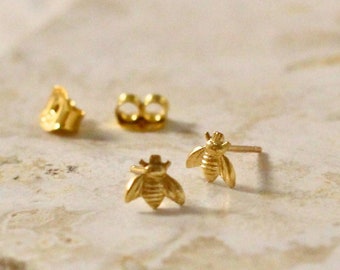 Ohrringe mit Hummelmotiv, Bienenohrringe, Bienen-Ohrstecker, Bienenschmuck, Bienenstecker, Honigbienenohrringe, Insektenschmuck, Geschenk