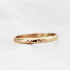 Gold Hammered Ring - Gold Band Ring - Simple Band Ring - Simple Gold Ring - Thick Hammered Band Ring - Simple Gold Ring - Gold Filled Ring