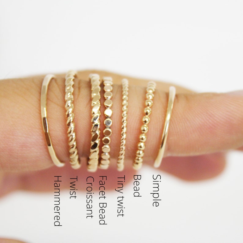 14k Gold Filled Ring Gold Stackable Rings Dainty Gold Ring Etsy