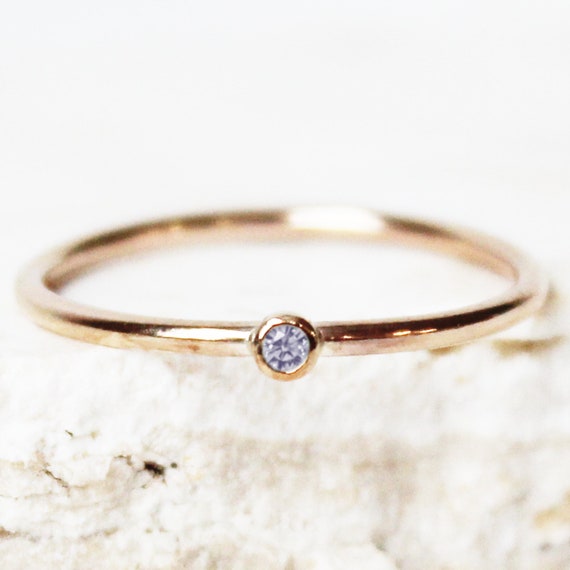 June Birthstone Ring, Alexandrite Birthstone Ring, June Purple - Main Image