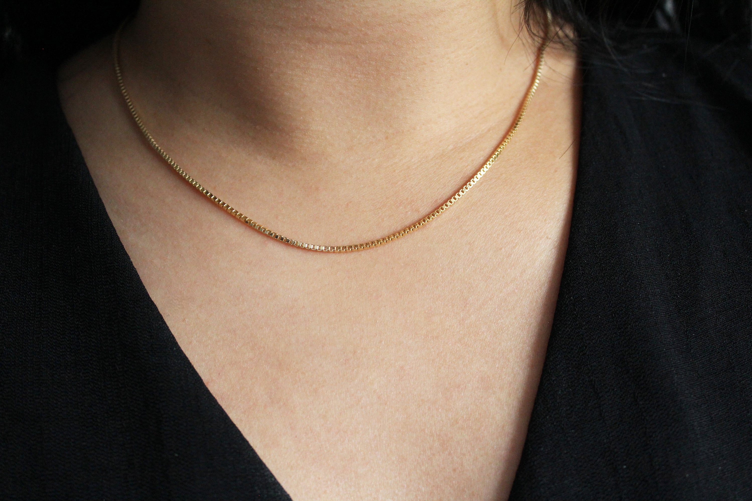 Plain Chain Necklace Dainty Gold Necklace Gold Filled Etsy UK