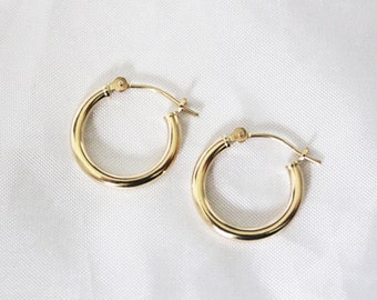 14k Gold Hoops, Gold Earrings, Solid Gold Hoops, 14k Solid Gold Earrings, Gold Hoop Earrings, Gold Hoops, Tiny Gold Hoops, Small Gold Hoops