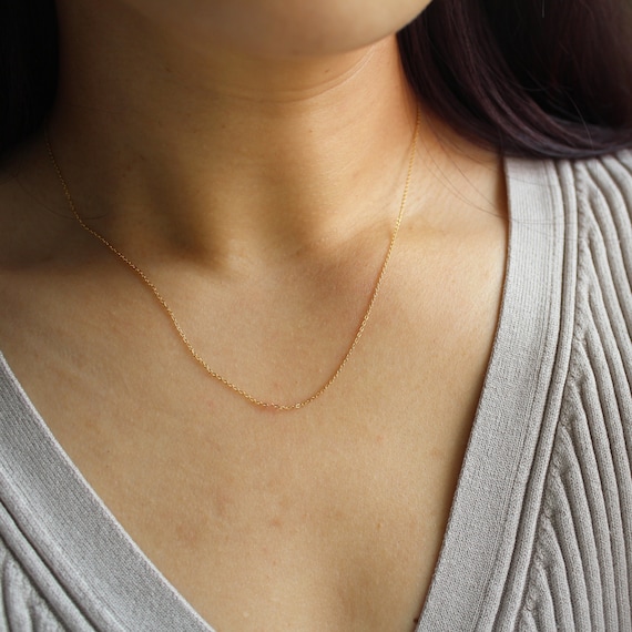 Super thin hotsell gold necklace