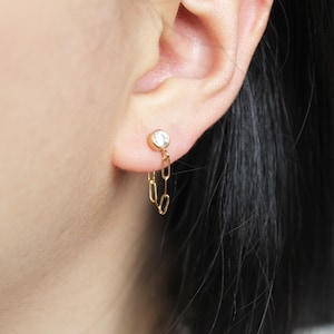 Gold Chain Earrings, Gold Filled Earrings Gold Chain Earrings Gold Dangle Earrings 14k Stud Gold Earrings Gold Drop Earrings - Chain Studs
