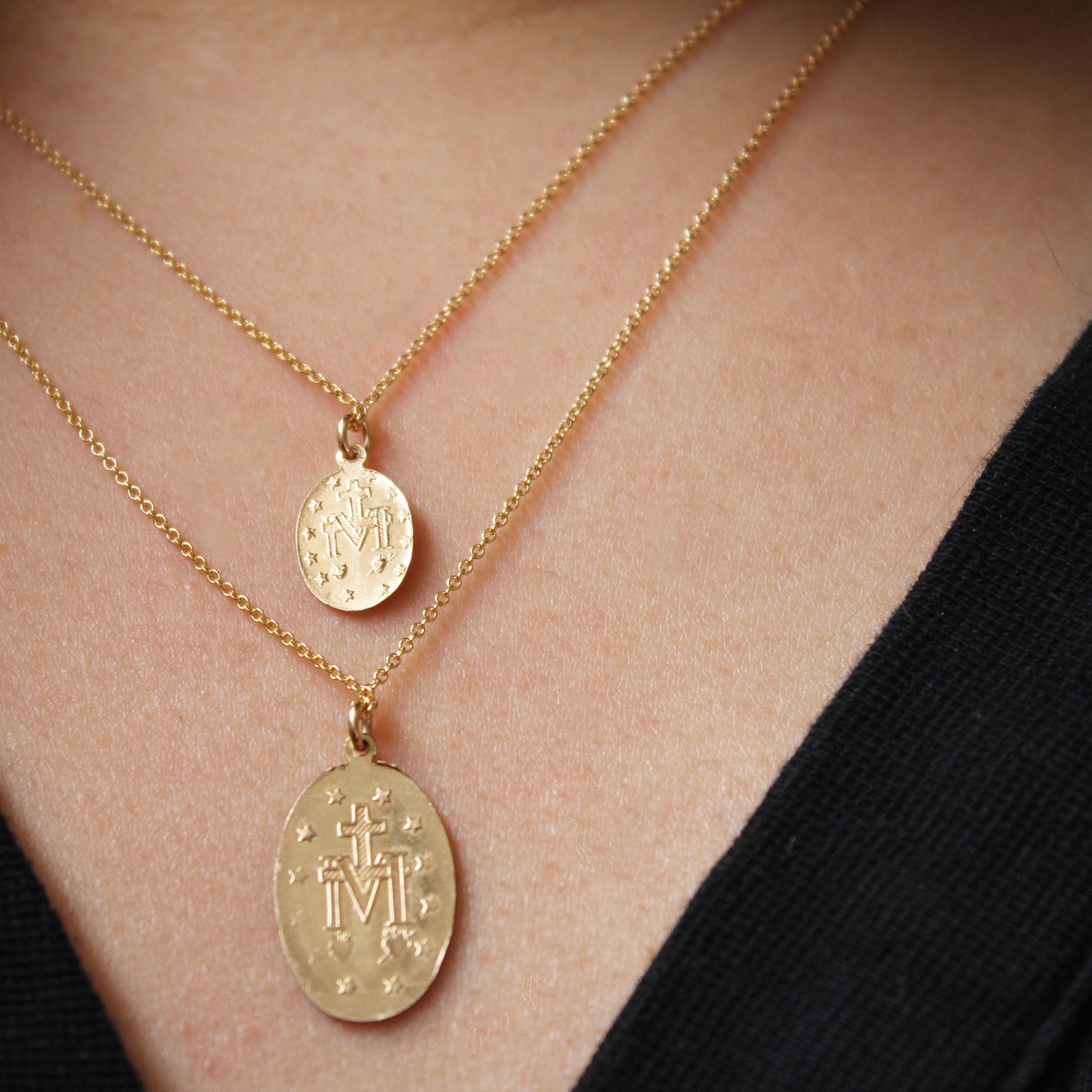 Gold Medallion Necklace 14K Gold Necklace Gold Coin Etsy Canada