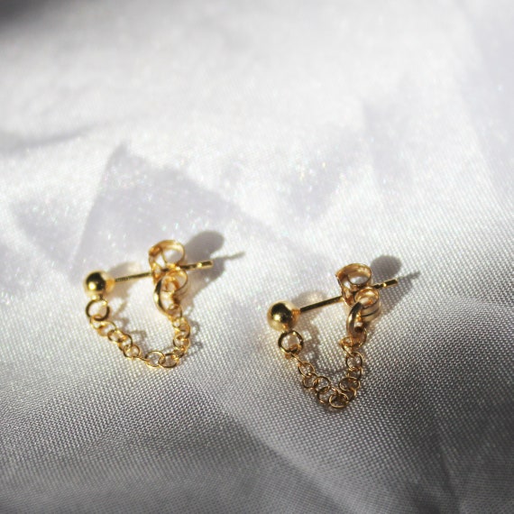 Gold Filled Curb Chain Hoop Earrings — Boy Cherie Jewelry