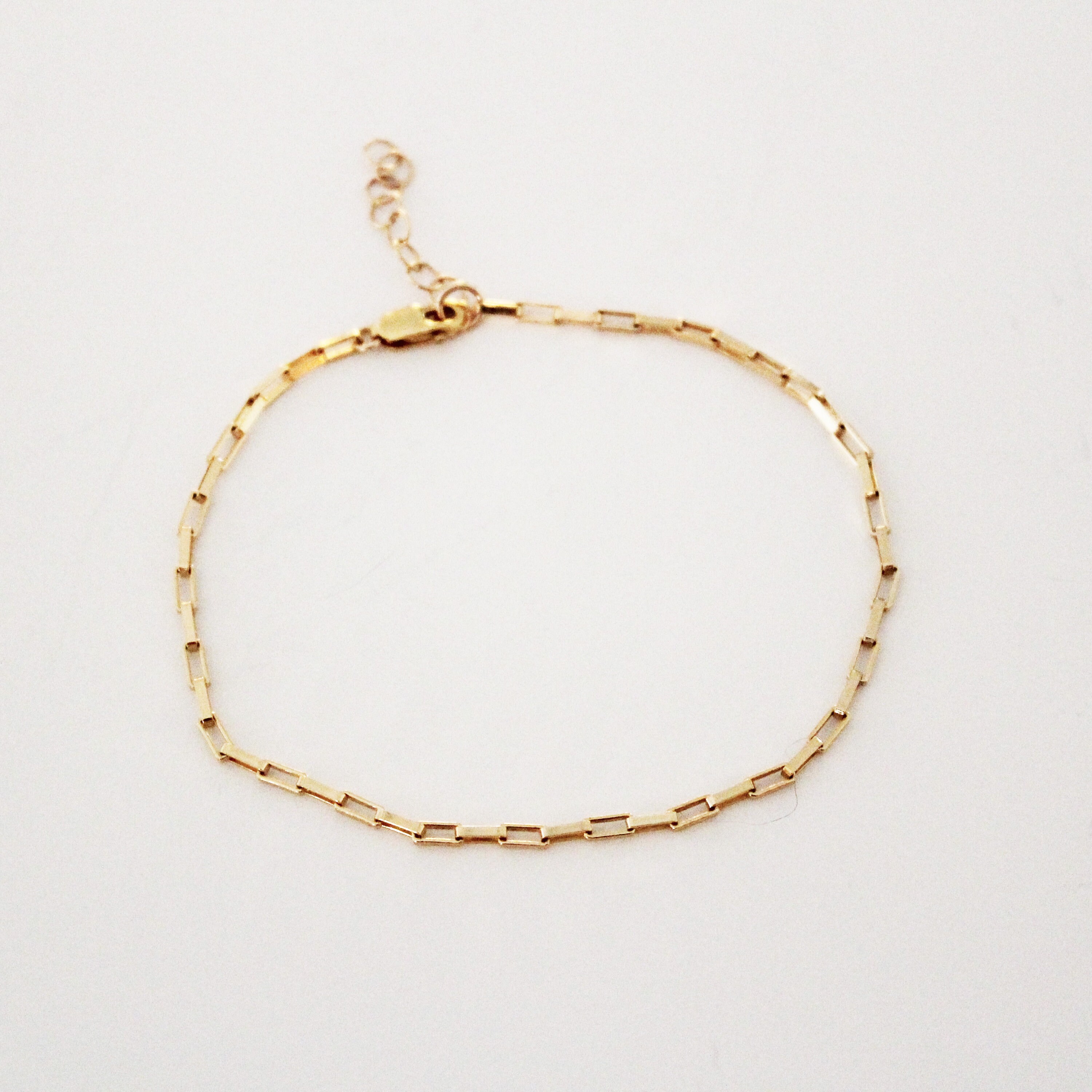 Long Box Chain Bracelet Dainty Gold Bracelet Everyday Gold | Etsy