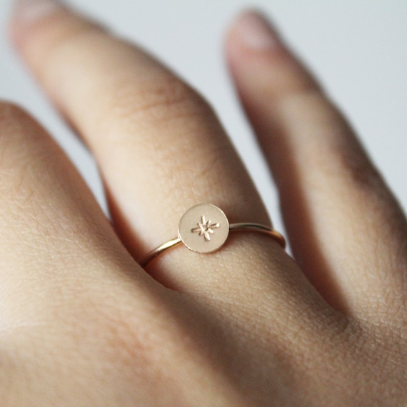 Northern Star Ring Star Burst Ring Gold Filled Ring Star Signet