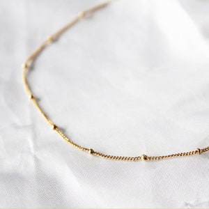 Satellite Chain Necklace - Beaded Necklace-  Gold Filled Necklace -  Gold Dainty Necklace -   Dainty Beaded Necklace - Layering Beaded Chain