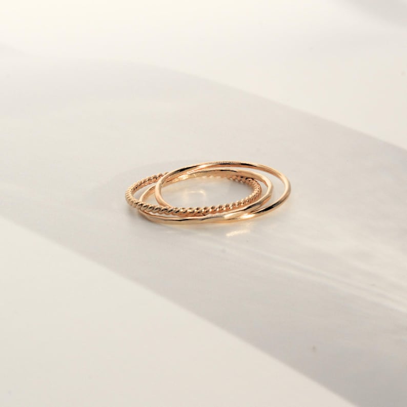 Fidget Ring, Anxiety Ring, Worry Ring, Meditation Ring, Interlocking Ring, Rolling Stack, Stackable Ring, Anxiety Jewelry Gift, Spinner Ring image 3